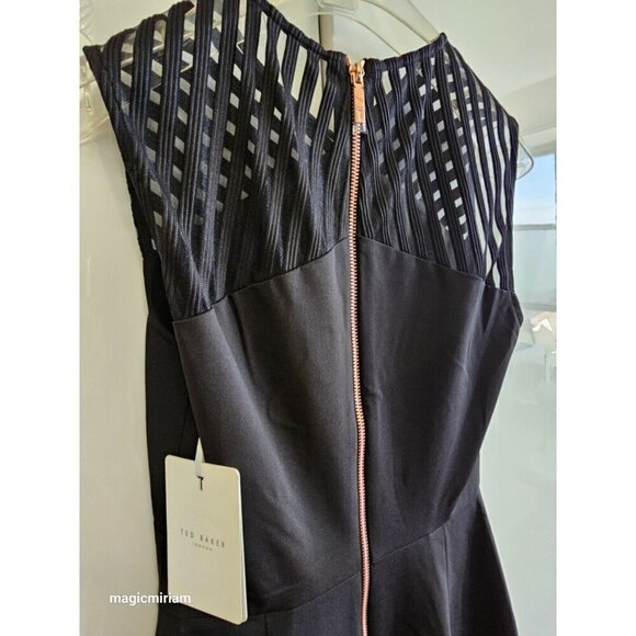 BNWT TED BAKER LONDON LUCETTE MESH DETAIL BODYCON DRESS black - Picture 14 of 16